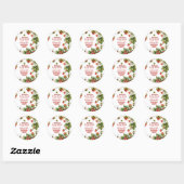 Sticker Rond Fraise 1er anniversaire Berry Première invitation (Feuille)