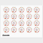Sticker Rond Fraise 1er anniversaire fête Berry Sweet (Feuille)