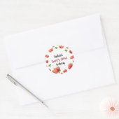 Sticker Rond Fraise 1er anniversaire fête Berry Sweet (Enveloppe)