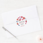 Sticker Rond Fraise Anniversaire Merci Berry beaucoup (Enveloppe)