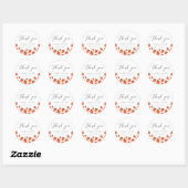 Sticker Rond Fraise Anniversaire Thème Merci (Feuille)