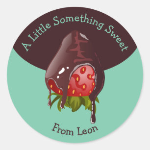 Sticker Rond Fraise au Chocolat Just Something Sweet Menthe