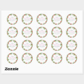 Sticker Rond Fraise Baby shower Berry Sweet (Feuille)