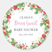 Sticker Rond Fraise Baby shower Berry Sweet (Devant)
