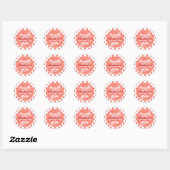 Sticker Rond Fraise Berry Invitation d'un premier anniversaire (Feuille)
