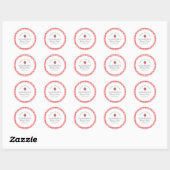 Sticker Rond Fraise Berry Premier pique-nique Anniversaire (Feuille)