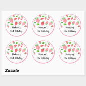 Sticker Rond Fraise Berry Sweet Anniversaire (Feuille)