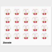 Sticker Rond Fraise Berry Sweet Anniversaire (Feuille)