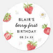 Sticker Rond Fraise Berry Sweet Anniversaire Favoriser (Devant)