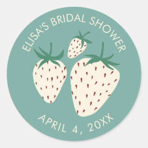Sticker Rond Fraise Blanche Pineberry Cadeaux de Mariage Person