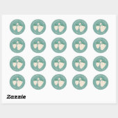 Sticker Rond Fraise Blanche Pineberry RECEPTION DE MARIAGE Pers (Feuille)