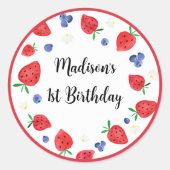 Sticker Rond Fraise bleuet Berry Sweet Anniversaire (Devant)
