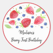 Sticker Rond Fraise bleuet Berry Sweet Anniversaire (Devant)