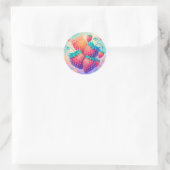 Sticker Rond Fraise colorée (Sac)