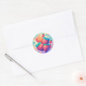 Sticker Rond Fraise colorée (Enveloppe)