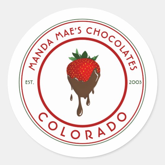 Sticker Rond fraise couverte au chocolat (Devant)
