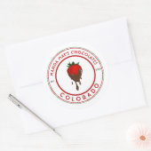Sticker Rond fraise couverte au chocolat (Enveloppe)