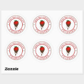 Sticker Rond fraise couverte au chocolat (Feuille)
