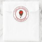 Sticker Rond fraise couverte au chocolat (Sac)