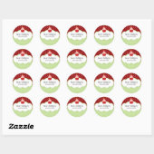 Sticker Rond Fraise Cupcake Boulangerie Câble Câble Seaux (Feuille)