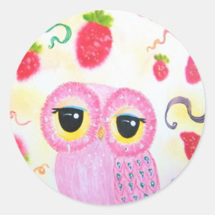 Sticker Rond Fraise de fraise