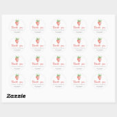 Sticker Rond Fraise douce - merci (Feuille)