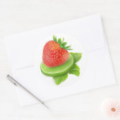 Sticker Rond Fraise et citron vert (Enveloppe)