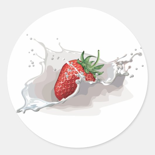 Sticker Rond Fraise et crème (Devant)