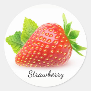 Sticker Rond Fraise et menthe
