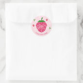 Sticker Rond Fraise Festival Forever Cute Personnalisable (Sac)