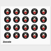 Sticker Rond Fraise Funny Pun d'ours aux fraises Dark BG (Feuille)