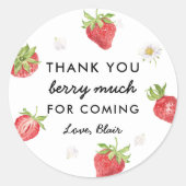 Sticker Rond Fraise Merci Berry beaucoup Favoriser (Devant)