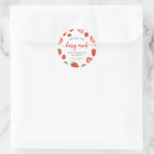 Sticker Rond Fraise mignonne fille Merci d'anniversaire beaucou (Sac)
