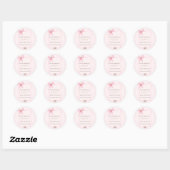 Sticker Rond Fraise, Oie, Bow Frame Pois Baby shower (Feuille)