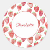Sticker Rond Fraise personnalisée (Devant)