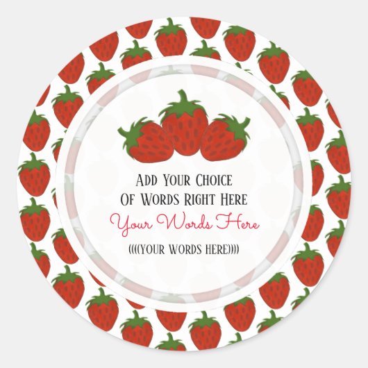 Sticker Rond Fraise personnalisée (Devant)