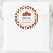 Sticker Rond Fraise personnalisée (Sac)