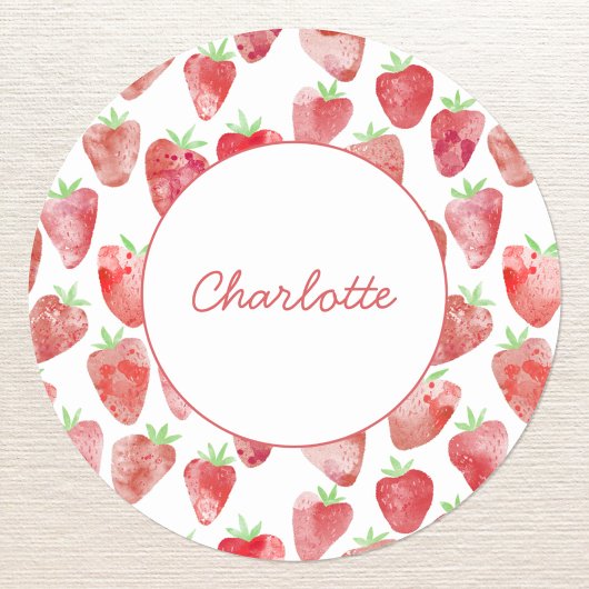 Sticker Rond Fraise personnalisée