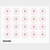 Sticker Rond Fraise Pink Bow Girl 1er anniversaire (Feuille)