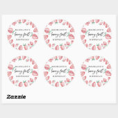 Sticker Rond Fraise Premier anniversaire 1er Berry Sweet Favori (Feuille)