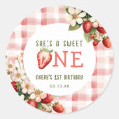 Sticker Rond Fraise première fête d'anniversaire Berry (Devant)