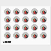 Sticker Rond Fraise recouverte de chocolat (Feuille)