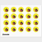 Sticker Rond Fraise recouverte de chocolat (Feuille)