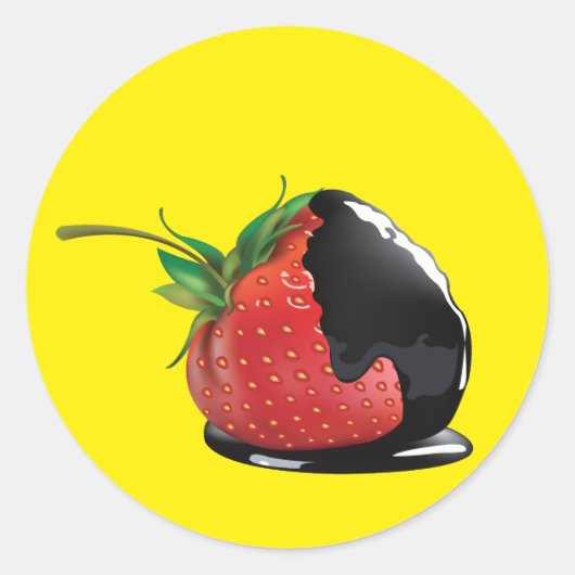 Sticker Rond Fraise recouverte de chocolat (Devant)