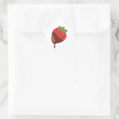 Sticker Rond Fraise recouverte de chocolat (Sac)