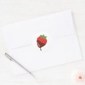 Sticker Rond Fraise recouverte de chocolat (Enveloppe)