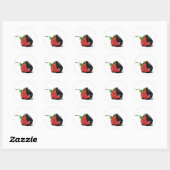 Sticker Rond Fraise recouverte de chocolat (Feuille)
