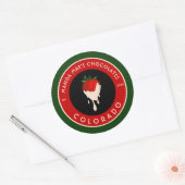 Sticker Rond fraise recouverte de chocolat blanc (Enveloppe)