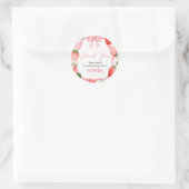 Sticker Rond Fraise rose Berry Premier anniversaire fête (Sac)