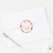 Sticker Rond Fraise rose Berry Premier anniversaire fête (Enveloppe)
